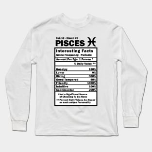 Pisces Zodiac Personality Traits - Male Female Gender Neutral Long Sleeve T-Shirt